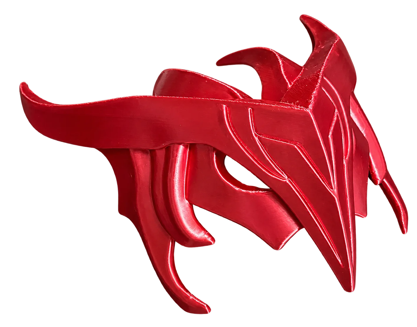 Glossy red Jungle Crown mask