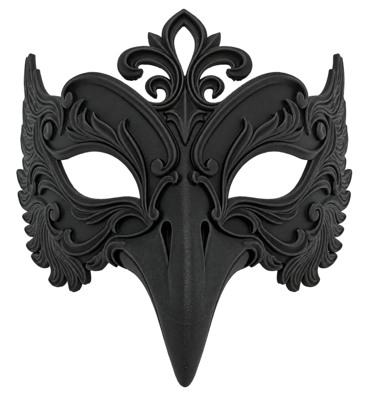 Black Raven Sentinel mask with a long beak
